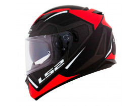 Capacete LS2 FF320 Stream Edge Preto/cinza/vermelho fosco