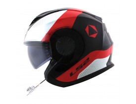 Capacete LS2 OF570 Technik Branco/Preto/Vermelho