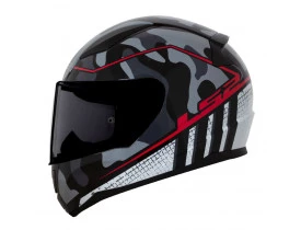 Capacete LS2 FF353 Bravado Cinza/Camuflado/Vermelho